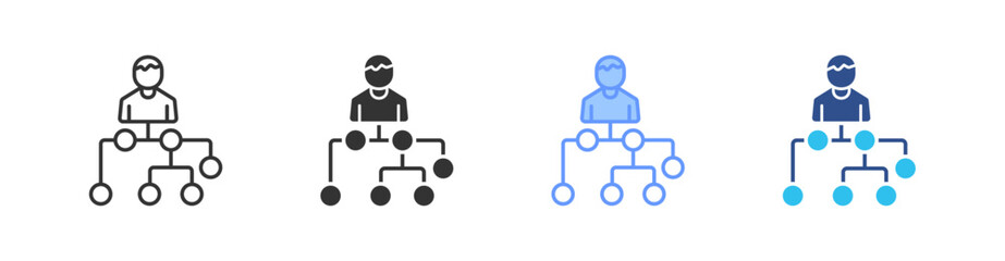 Diagram Multi Style Icon Set Vector 