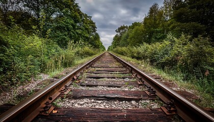 Fototapeta premium Forgotten Railway Tracks Rustic Industrial