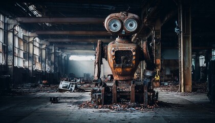 Forgotten Robot Factory Decay Gloomy Light