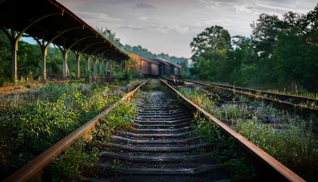 Abandoned Railway Station Forgotten Journeys - Powered by Adobe