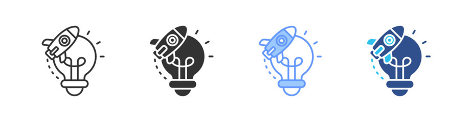 Idea Multi Style Icon Set Vector 