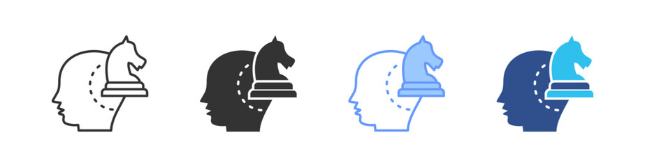 Strategic Thinking Multi Style Icon Set Vector 