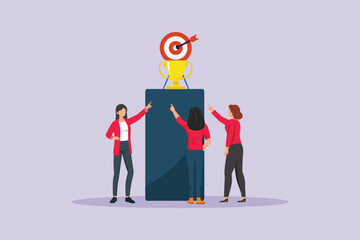 Community Focused Concept. Colored flat vector illustration isolated