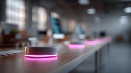Futuristic coworking space with smart contract holograms
