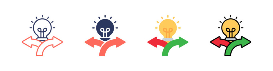 Decision Multi Style Icon Set Vector 