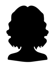 PNG Silhouette woman curly hair isolated element on transparent background