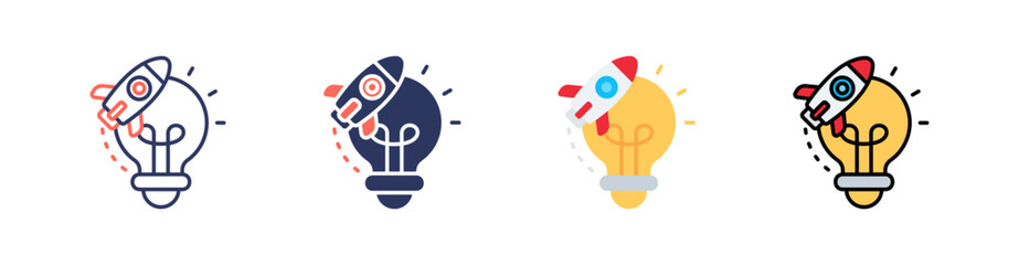 Obraz premium Idea Multi Style Icon Set Vector 