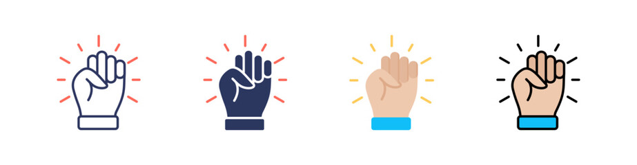 Obraz premium Empowerment Multi Style Icon Set Vector 