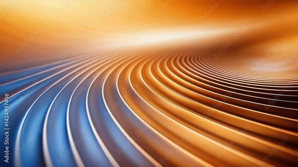 Poster abstract swirl of blue and orange lines creating dynamic motion effect