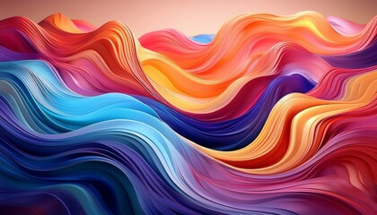 Obraz premium Abstract Colorful Waves Dynamic Movement
