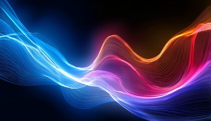 Abstract Energy Waves Colorful Dynamic Realistic
