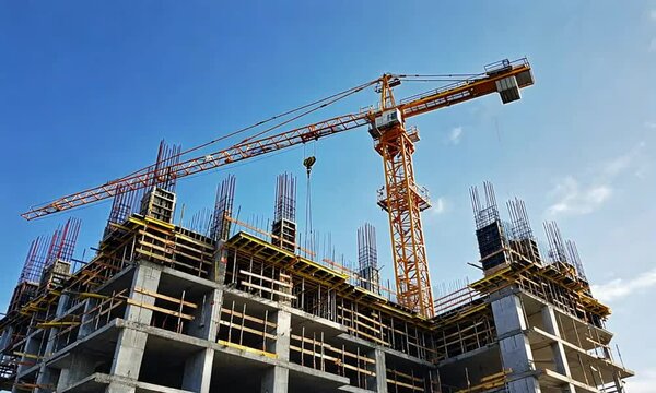 construction site with crane