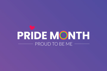 Solid Purple Poster with Rainbow Letter O and Heart