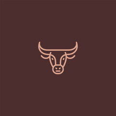 Minimalist Bull Head Line Art Logo – Bold bull head in clean and minimal line art.