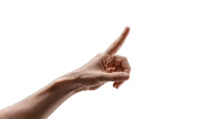 Hand pointing gesture direction up finger index human body part anatomy isolated black background stock photo . png image on transparent background
