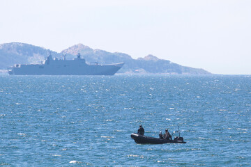 military maneuvers. Infantry, aviation and navy landing	