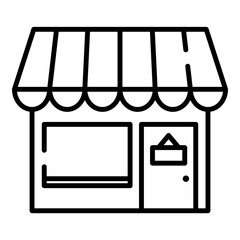 Shop, store black line icon