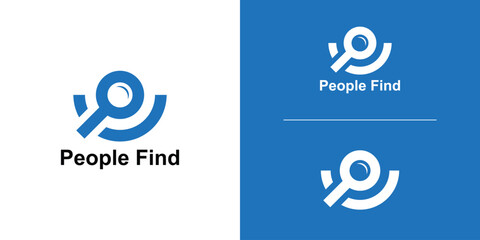 logo design combination find and people,search job , logo design simple , creative, idea