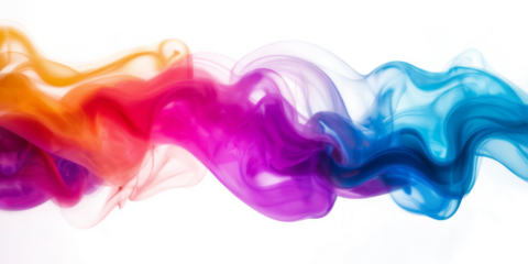 colorful ink cloud on transparent background