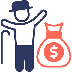 Pension mixed color icon