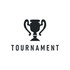 simple championship design with trophy logo victory cup concept vintage simple minimalist modern elegant symbol illustration victory template and brand