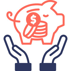 Savings mixed color icon