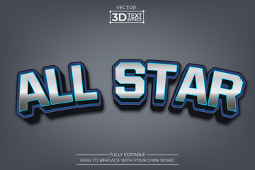 All Star editable 3D Text effect