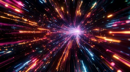 Fototapeta premium Abstract Light Speed Background with Dazzling Glowing Lines