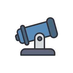 Cannon colored icons, minimalist vector illustration ,simple transparent graphic element .Isolated on white background