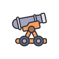 Cannon colored icons, minimalist vector illustration ,simple transparent graphic element .Isolated on white background