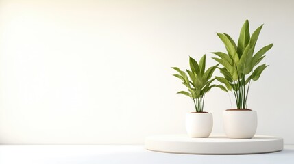 Minimalist interior scene with plants