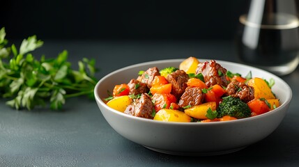 Delicious Beef Steak Stir Fry with Potatoes and Vegetables