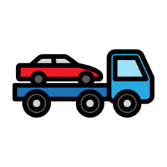 Car Loading Vehicle Vector Filled Icon Design