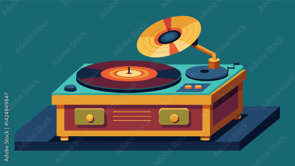 Poster a digital rendering of a record player patent from the 1930s showcasing the evolution of technology 