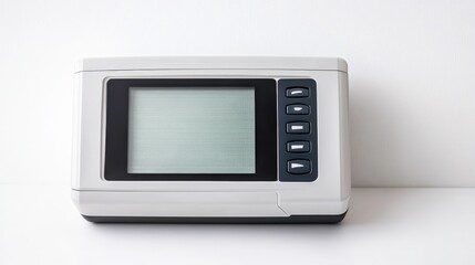 Obraz premium Modern Touchscreen Alarm System on White Background