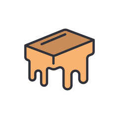 Caramel cream colored icons, minimalist vector illustration ,simple transparent graphic element .Isolated on white background