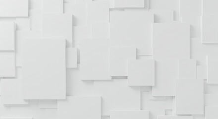 Abstract White Rectangular Panels with Subtle Shadows