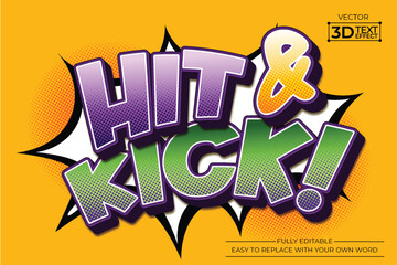 Hit & kick  editable 3D Text effect