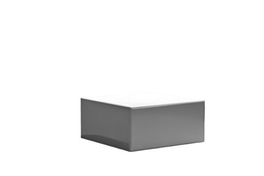 Isolated 3D White Cube on Transparent Background Minimalist Geometric Design