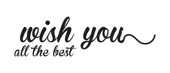 hand drawn wish you all the best text lettering icon, vector illustration.