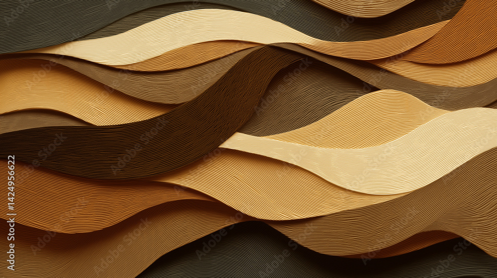 Poster textured brown waves creating a seamless abstract background