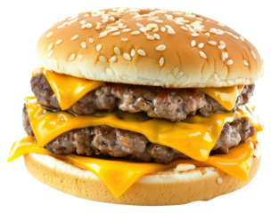 PNG Juicy double cheeseburger with sesame