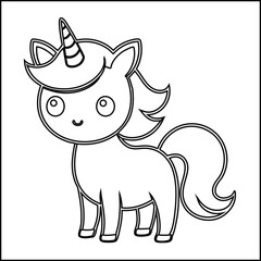 vector illustration of a cartoon horse coloring book line art