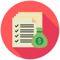 Earning Report mini illustration rounded color icon, use for taxation, economy, business, finance, UI, UX kit, app and web development, digital or print.
