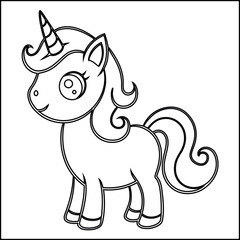 horse cartoon coloring page