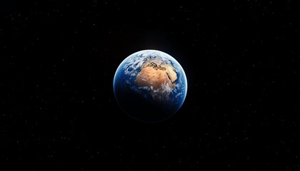 Obraz premium Earth View From Space Showing Africa and Europe with Starry Sky