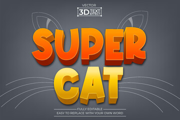 Super cat editable 3D Text effect
