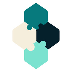 Infographic 4 Steps Hexagonal Modern