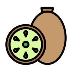 Kiwi Vector Filled Icon Design