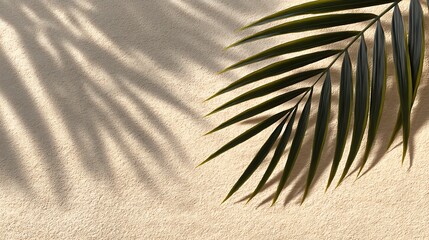  Beach sand texture palm leaf shadow soft beige back